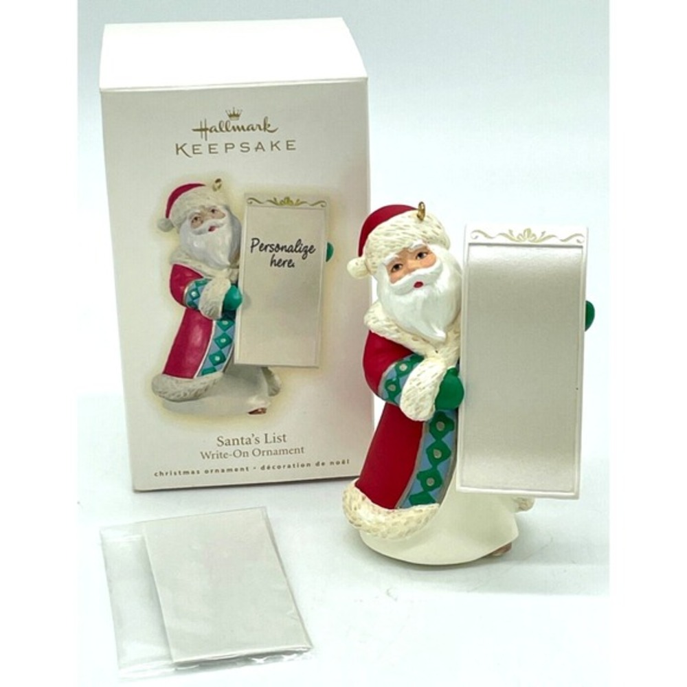 2009 Hallmark Keepsake Santa's List Write-On Christmas Ornament QLZ3915 NIB